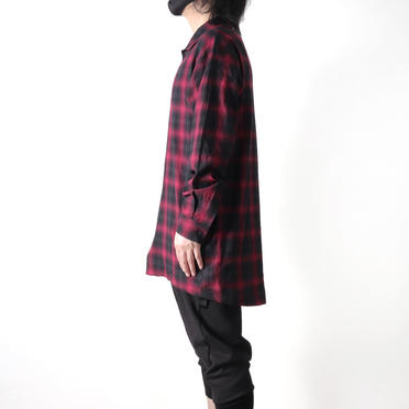 Checked Long Sleeve Shirts　BK×RED No.15