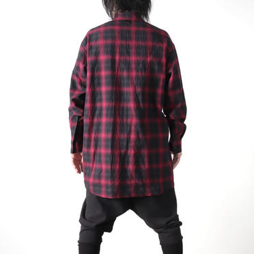 Checked Long Sleeve Shirts　BK×RED No.16