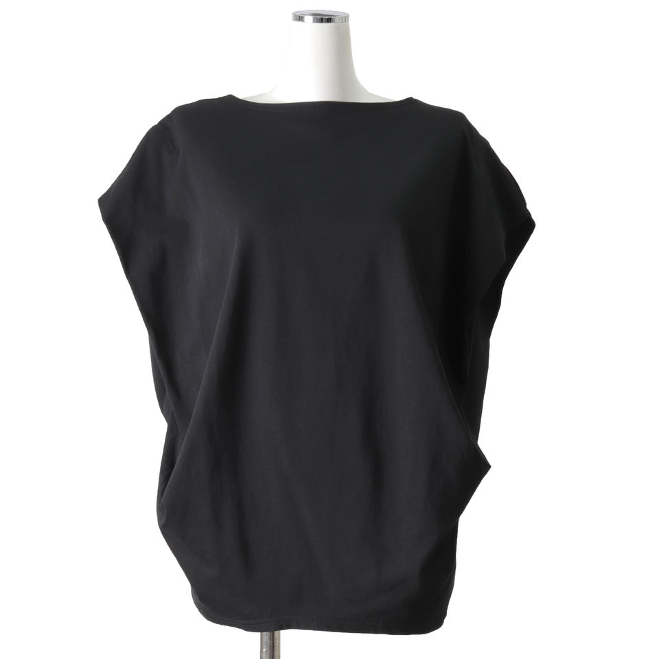 boat neck side tucked P/O　BLACK