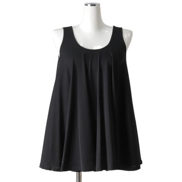 crew neck flare tank top　BLACK No.1