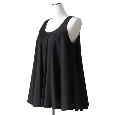 crew neck flare tank top　BLACK No.2