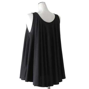 crew neck flare tank top　BLACK No.4