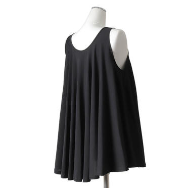 crew neck flare tank top　BLACK No.6