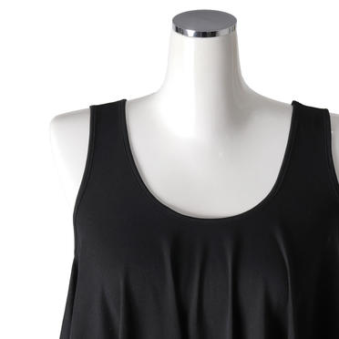 crew neck flare tank top　BLACK No.7