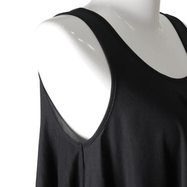 crew neck flare tank top　BLACK No.8