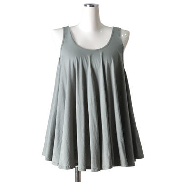 crew neck flare tank top　BLUE GRAY No.1