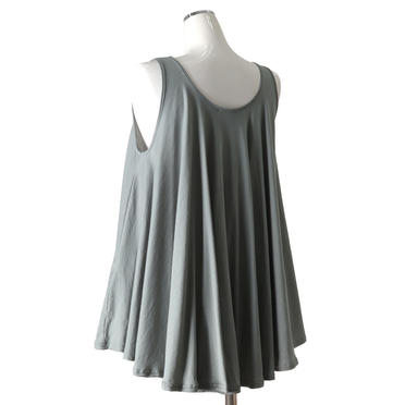 crew neck flare tank top　BLUE GRAY No.4