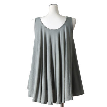 crew neck flare tank top　BLUE GRAY No.5