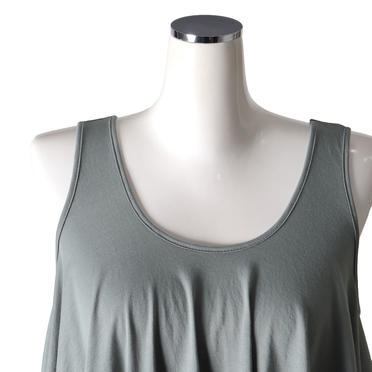 crew neck flare tank top　BLUE GRAY No.7