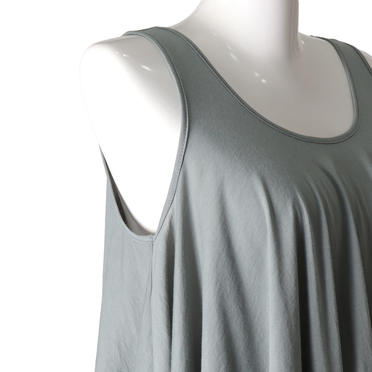 crew neck flare tank top　BLUE GRAY No.8