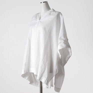 dobby stand collar gather neck wide shirt　OFF WHITE No.2