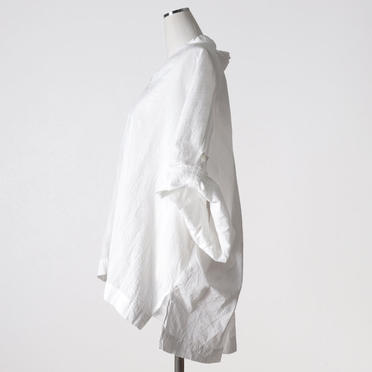 dobby stand collar gather neck wide shirt　OFF WHITE No.3