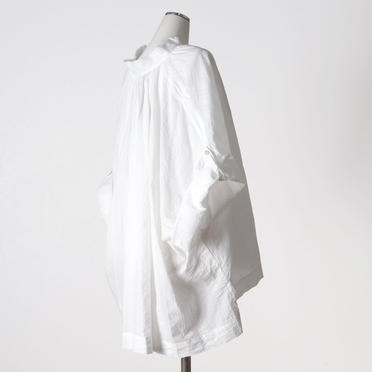 dobby stand collar gather neck wide shirt　OFF WHITE No.6