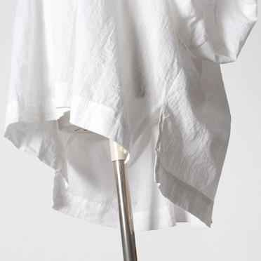 dobby stand collar gather neck wide shirt　OFF WHITE No.10