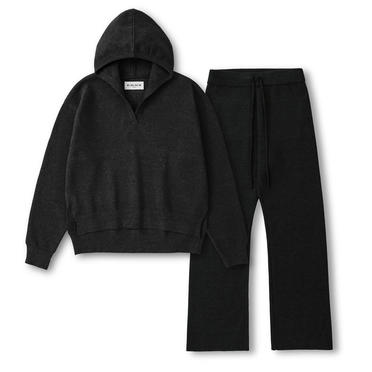 RIB KNIT LOUNGE SET　BLACK No.1