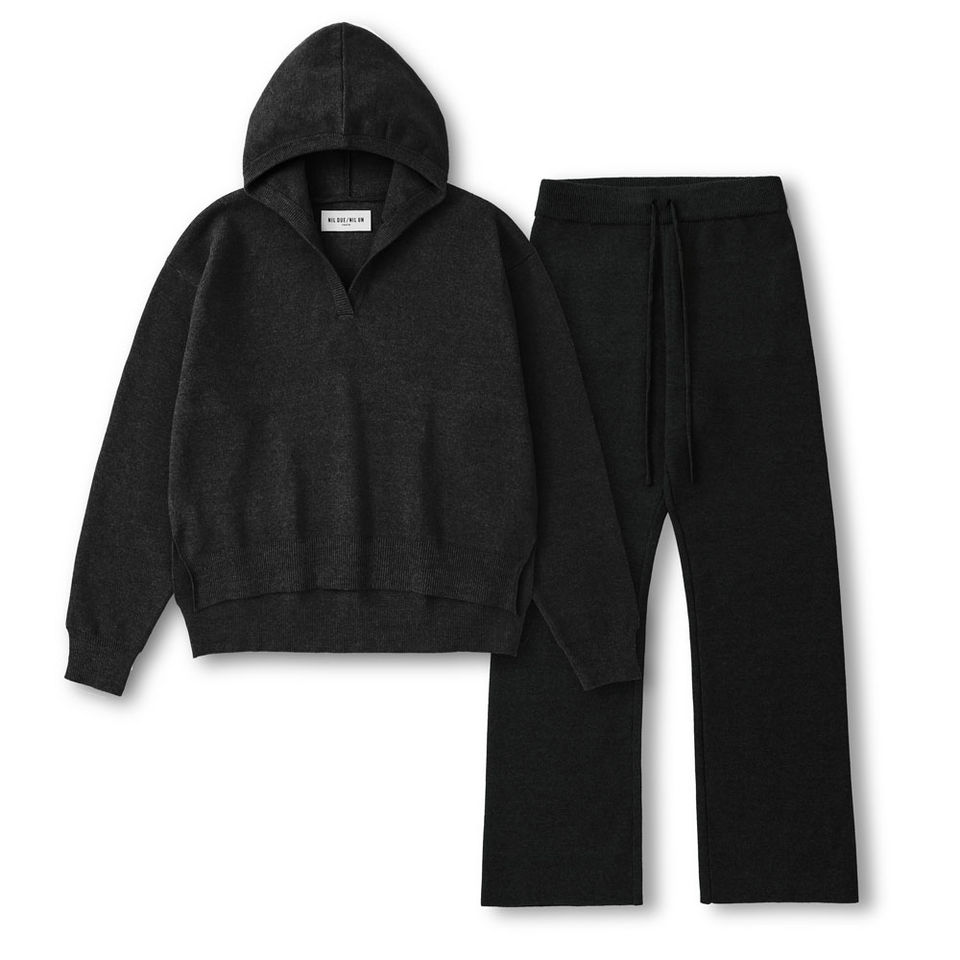 RIB KNIT LOUNGE SET　BLACK