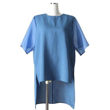 MIDIUMISOLID organdy slv wide tunic　BLUE No.1