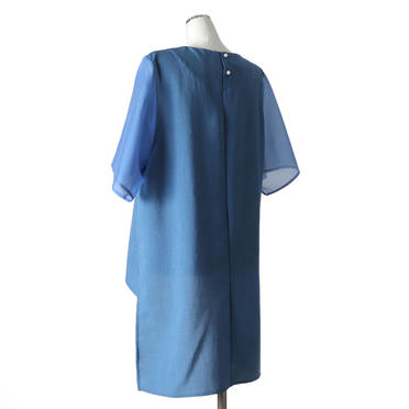 MIDIUMISOLID organdy slv wide tunic　BLUE No.4