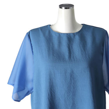 MIDIUMISOLID organdy slv wide tunic　BLUE No.7