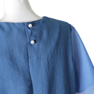 MIDIUMISOLID organdy slv wide tunic　BLUE No.9