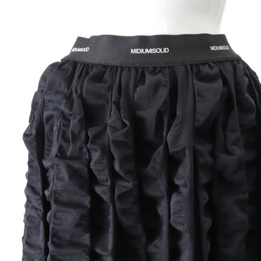 MIDIUMISOLID ripple logo waist gather SK　BLACK No.6