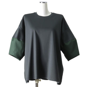 MIDIUMISOLID crew neck cocoon slv P/O　GREEN No.1