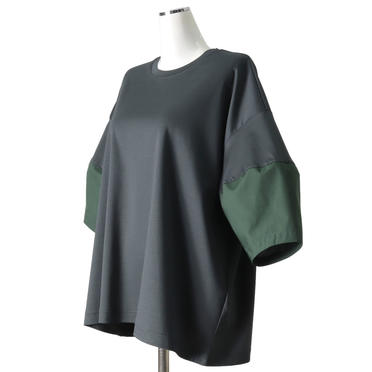 MIDIUMISOLID crew neck cocoon slv P/O　GREEN No.2