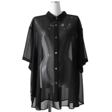 MIDIUMISOLID back gather wide shirt　BLACK No.1