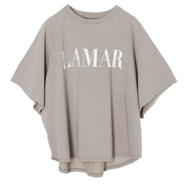 "LAMAR"ロゴヘムラウンドラグランT-shirts　GREIGE No.1