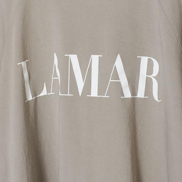 "LAMAR"ロゴヘムラウンドラグランT-shirts　GREIGE No.4