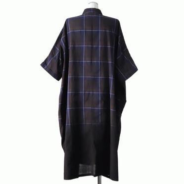 MIDIUMISOLID gradation dyed check shirt OP　NAVY No.5