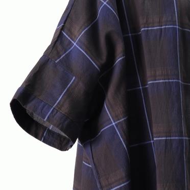 MIDIUMISOLID gradation dyed check shirt OP　NAVY No.9