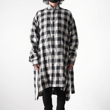 Long Check Shirts　BK×WH No.15