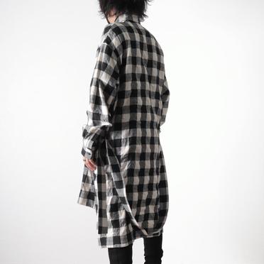 Long Check Shirts　BK×WH No.18