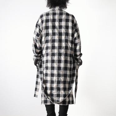 Long Check Shirts　BK×WH No.19