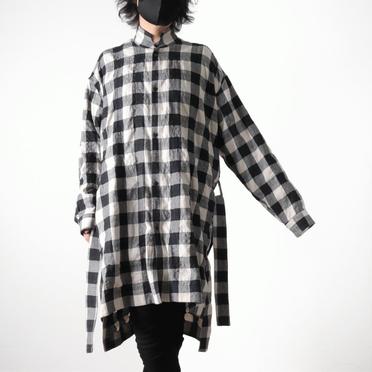 Long Check Shirts　BK×WH No.22