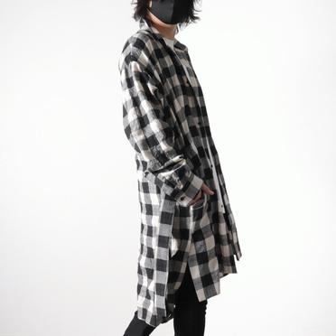 Long Check Shirts　BK×WH No.26