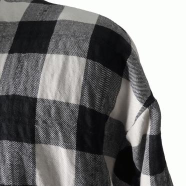 Long Check Shirts　BK×WH No.13