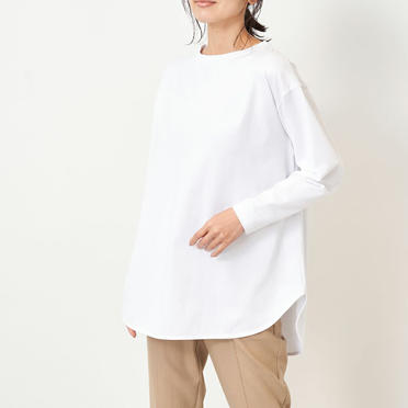 ヘムラウンドロングスリーブ Tee　WHITE No.7