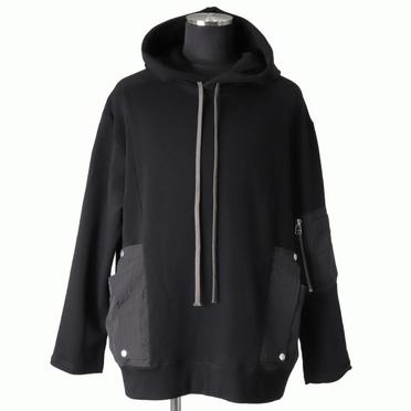 Nylon Combi Sweat Hoodie　BLACK No.1