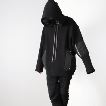 Nylon Combi Sweat Hoodie　BLACK No.23