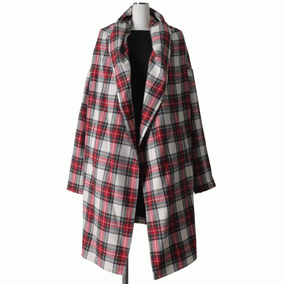 wool brend check drape C/D　OFF WHITE