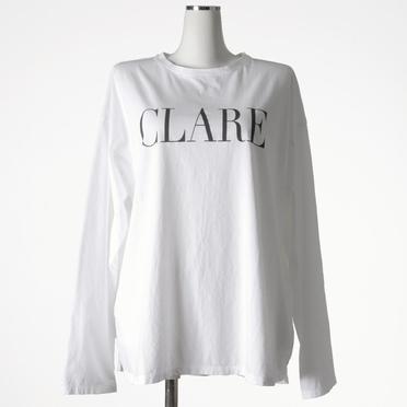 "CLARE"ロゴロングスリーブT-shirts　WHITE No.1