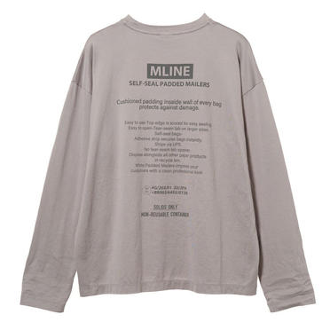 "MLINE"バックロゴプリントロングスリーブT-shirts　GRAY No.1