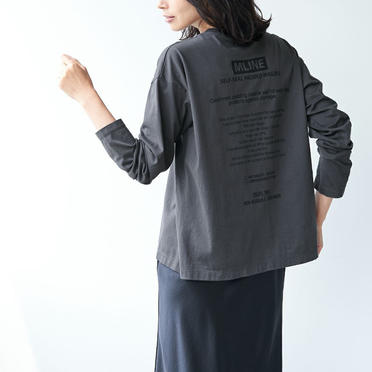 "MLINE"バックロゴプリントロングスリーブT-shirts　CHARCOAL No.4