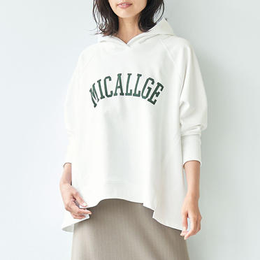 "MICALLGE"ロゴスウェットパーカー　WHITE No.6