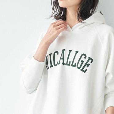 "MICALLGE"ロゴスウェットパーカー　WHITE No.7