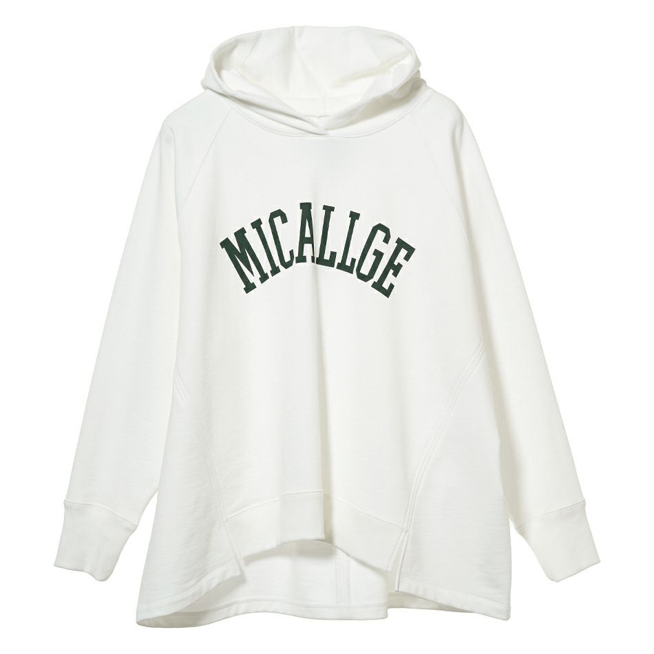 "MICALLGE"ロゴスウェットパーカー　WHITE