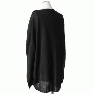 crew neck gather shoulder tunic　BLACK No.4