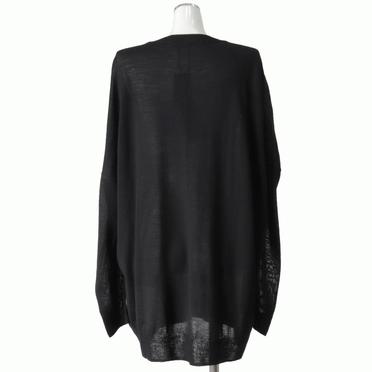 crew neck gather shoulder tunic　BLACK No.5